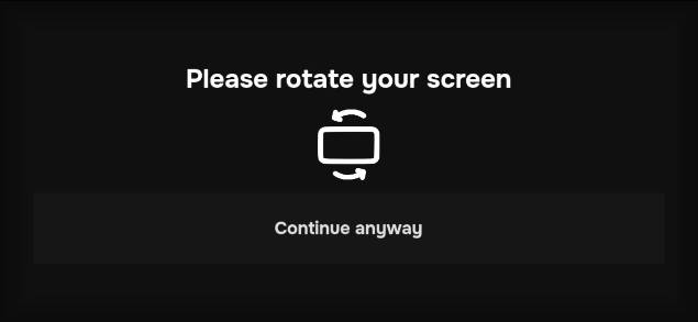 Captura de pantalla del videojuego cuando pide al jugador que rote la pantalla